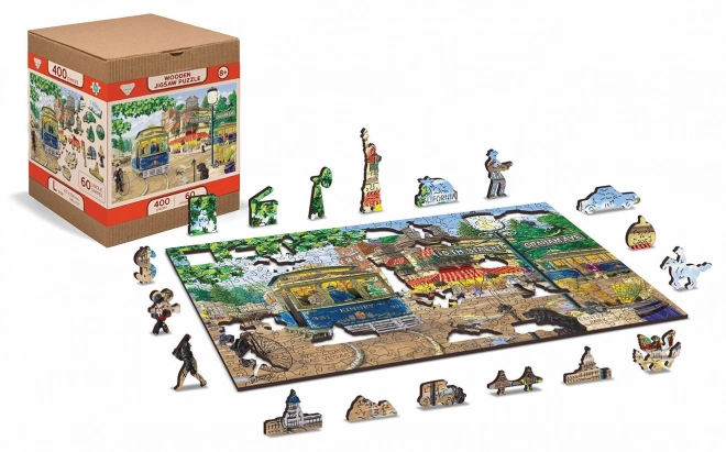 Houten puzzel Victoriaanse straat 2-in-1