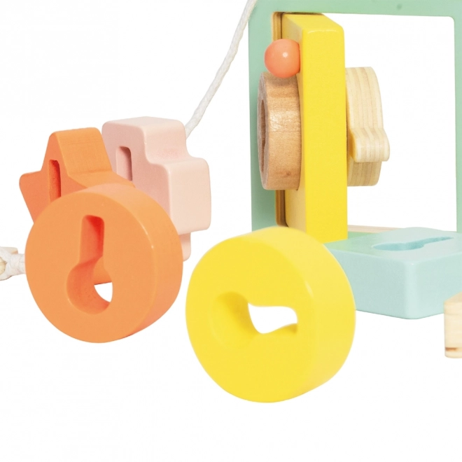 Classic World Montessori houten kralen rijgen sleutels en deuren 11 stuks