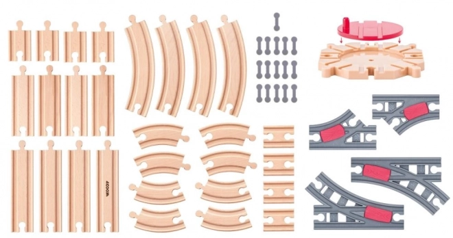 Set van rails met draaiplateau - set van 50 onderdelen