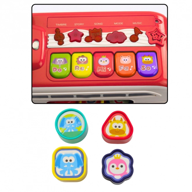 Interactive Educational Bus with Sounds and Lights Red