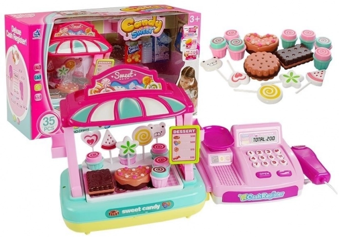 Kinderkassa met snoepkraam
