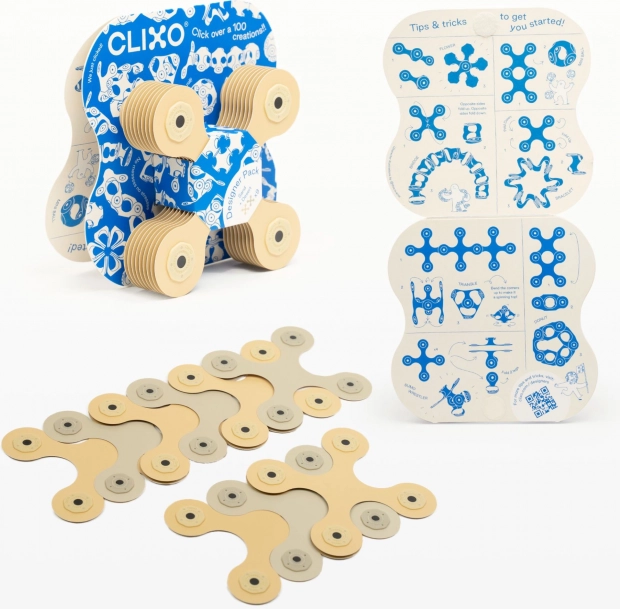 Magnetische blokken Clixo Designer Pack, beige kleur