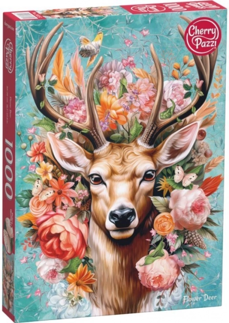 Puzzel hert in bloemen 1000 stukjes