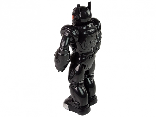 Interactieve robot loopt Geluid Licht zwart