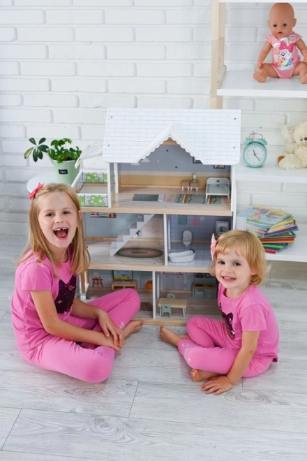 Grote houten poppenhuis