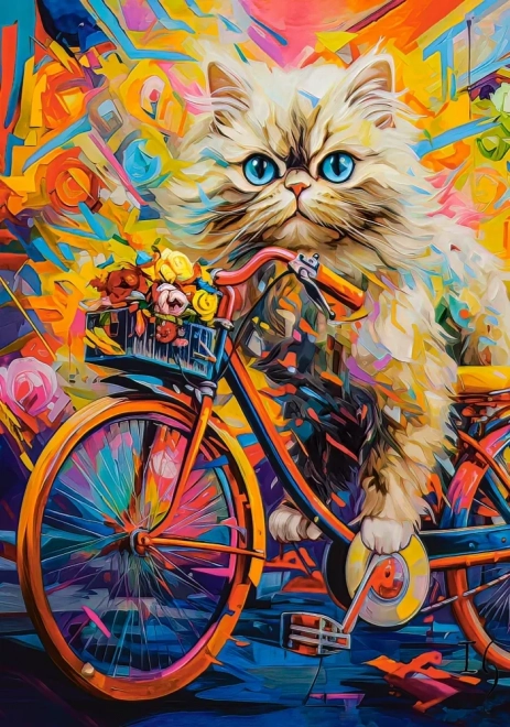 Puzzel Kat op de Fiets