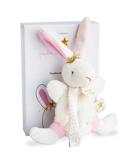 Doudou Speeltje met speenhouder konijn 15 cm