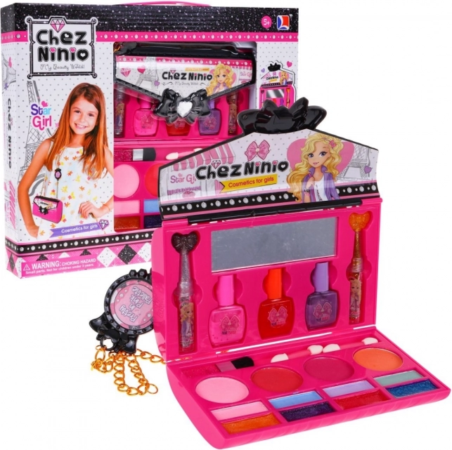 CHEZ NINIO Kinderschminkset in rosa Handtasche 5+