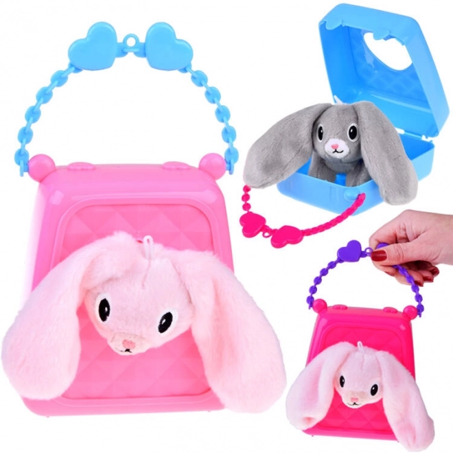 Schattige handtas met pluchen konijn