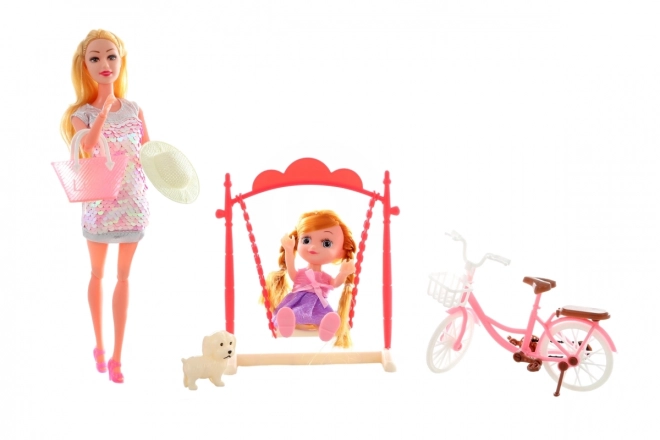 Grote set met pop en accessoires