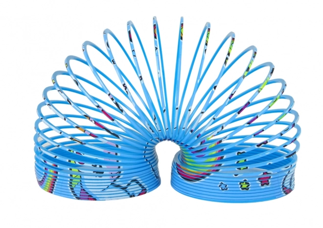 Iconische blauwe springveer met eenhoorn ontspannend 6 cm