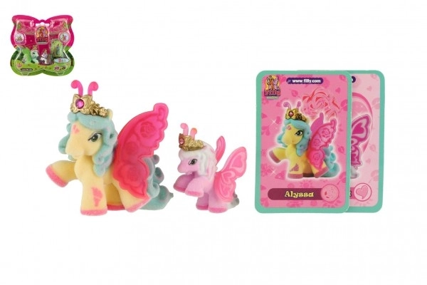 Figurines Filly Butterfly en peluche 2 pièces avec accessoires, assortiment de types sur carte 17x16,5cm