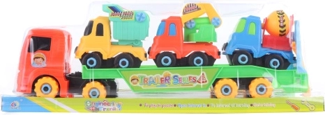 Screw-together truck with construction cars