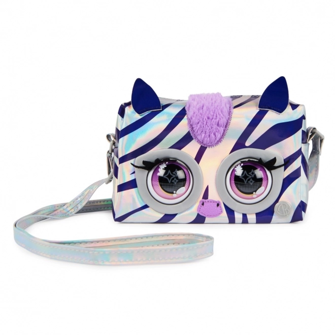 Metallische interaktive Handtasche Purse Pets Zebra