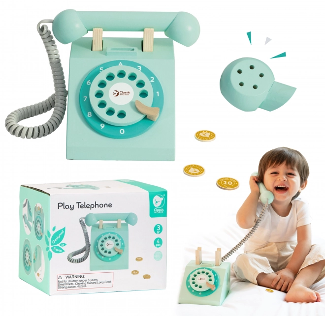 Klassieke houten telefoon voor kinderen