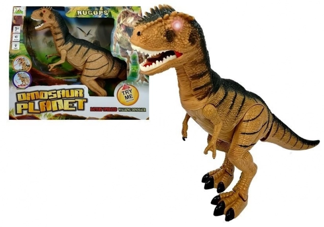 Tyrannosaurus dinosaurus beweegt brult licht op