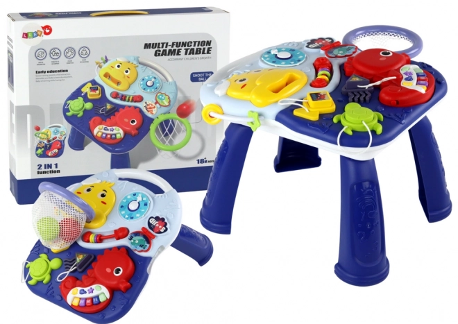 Educatieve Tafel 2v1 Zee Dieren Piano Klok Basketbal Ballen