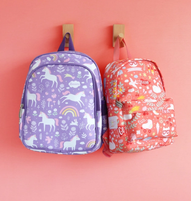 Un Petit Lovely Company sac à dos pour la maternelle – Licornes et arc-en-ciel