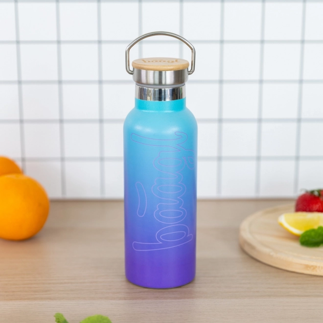 Thermosfles met bamboe deksel BAAGL Gradient blauw-paars 500 ml