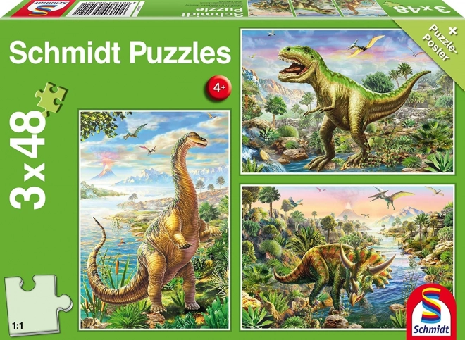 Schmidt Puzzle Dinosaur Adventure 3×48 pieces