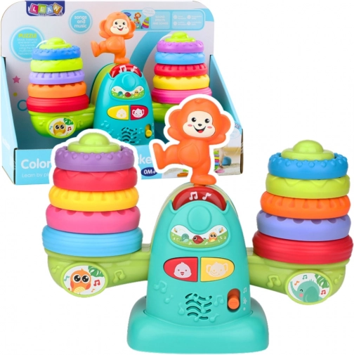 Interactive educational toddler scale with sounds, melodies and colorful rings – Little Lion