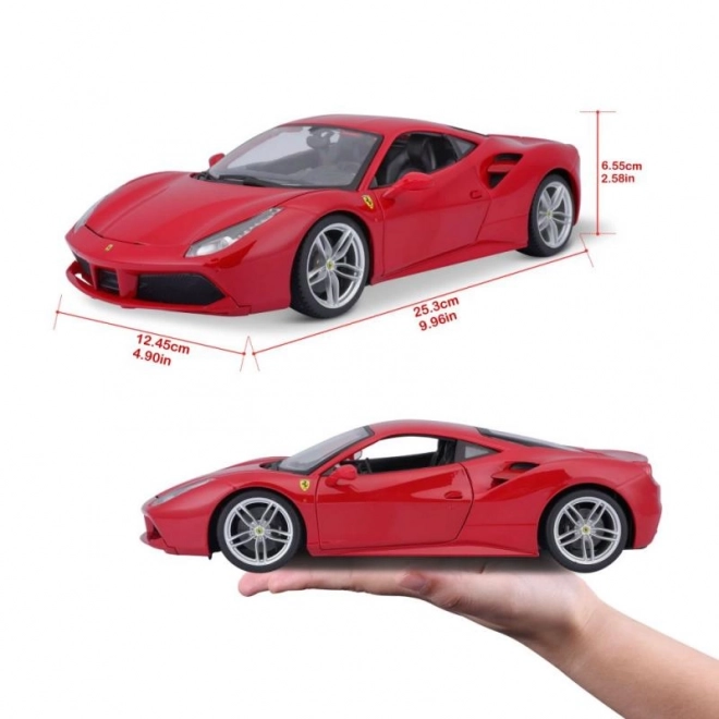 Metalen auto Ferrari 488 GTB rood