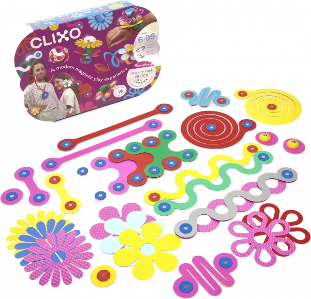 Clixo Jewelry magnetic jewelry building set, 28 pieces