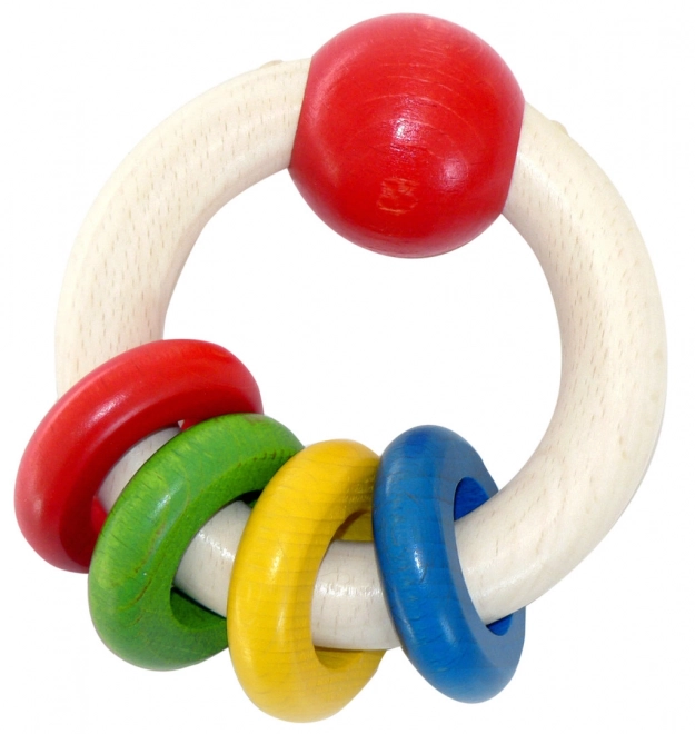 Spielzeug Rassel rund mit vier Ringen