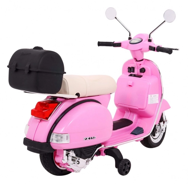 Elektrische kinderscooter Vespa roze met zijwieltjes