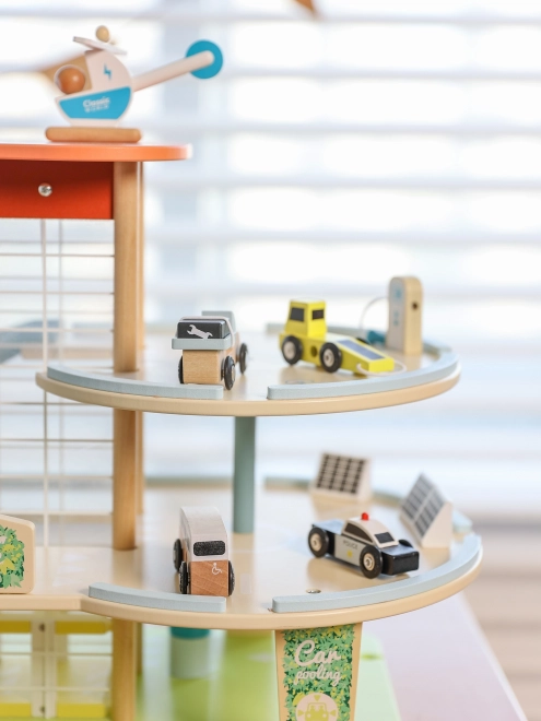Houten drie verdiepingen tellende garage XL met lift Eko Strefa van Classic World