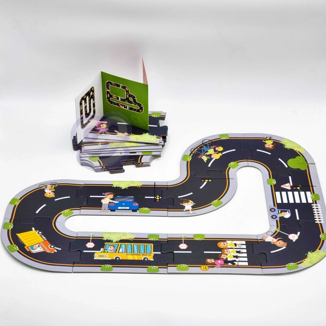 Woopie Green puzzle urbain pour enfants - Circuit automobile