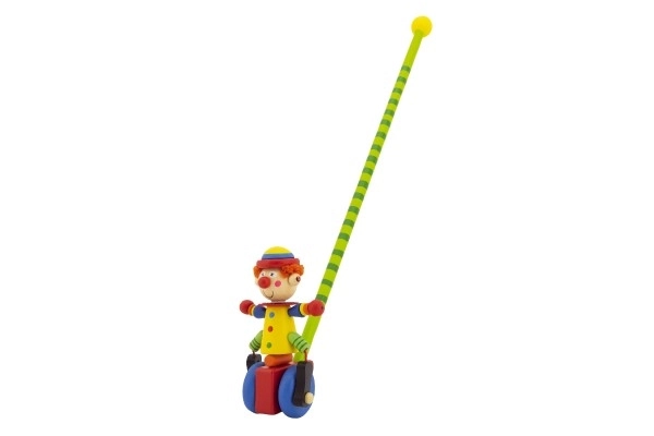 Wooden push-along clown, 60 cm