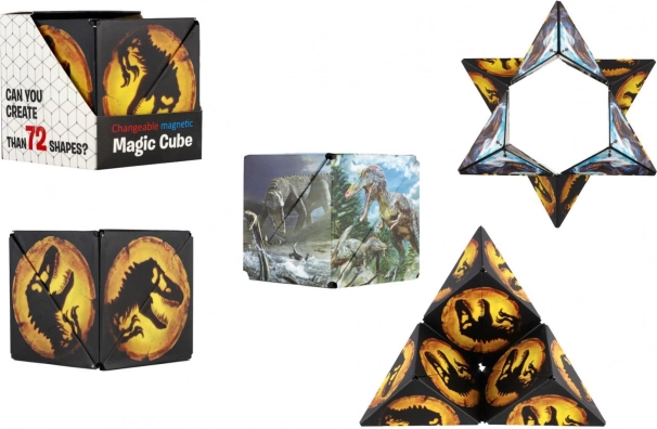 Magnetische dinosaurus-puzzelkubus, plastic, 6 cm