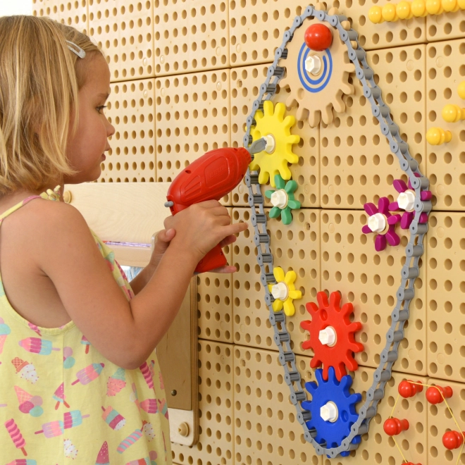 Masterkidz STEM Bord met tandwielen en ketting 39 stuks
