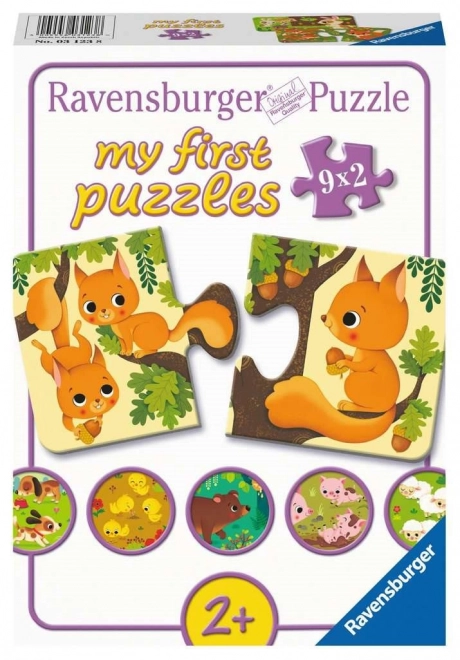 RAVENSBURGER My First Puzzle – Animals and Babies, 9×2 pieces
