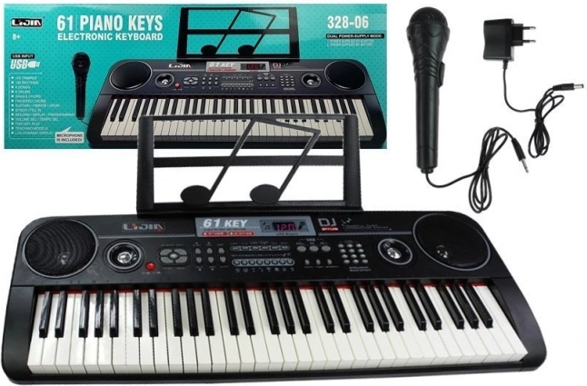 Clavier électronique 61 touches avec microphone et alimentation