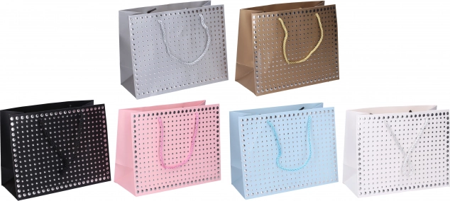 Sachet cadeau 32 × 26 × 10 cm, toutes saisons, 6 couleurs