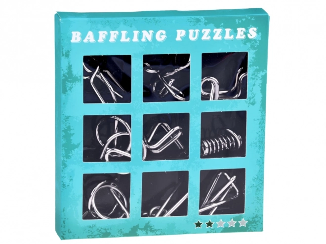 Metalen puzzel logische puzzel 9 stukken