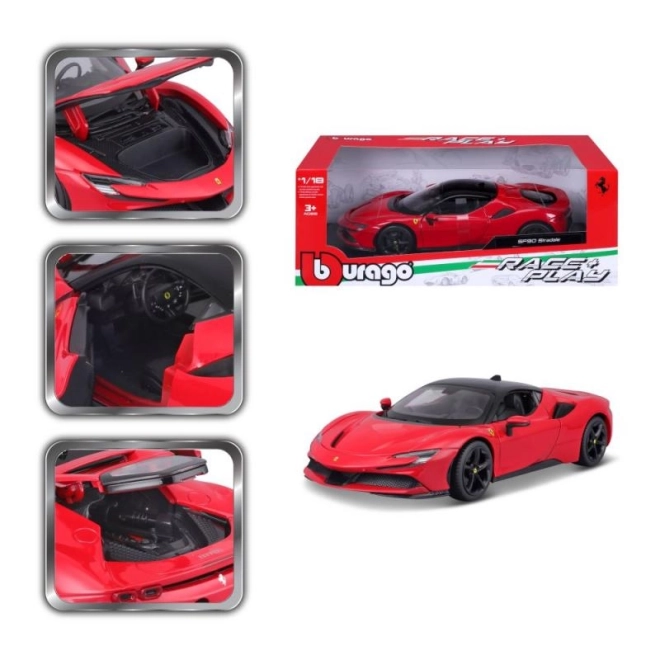 Metalen model Ferrari SF90 Stradale rood 1:18