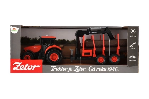 Tractor Zetor met aanhanger en laadarm