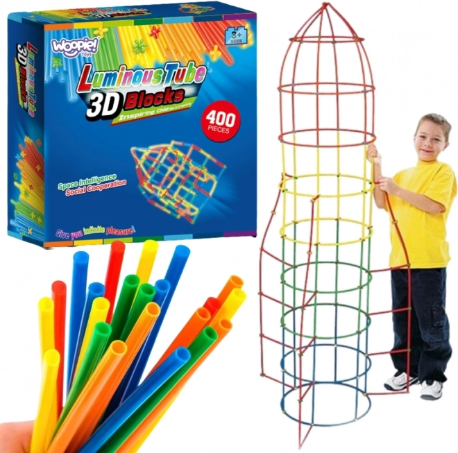 glowing construction set straws 400 pcs woopie