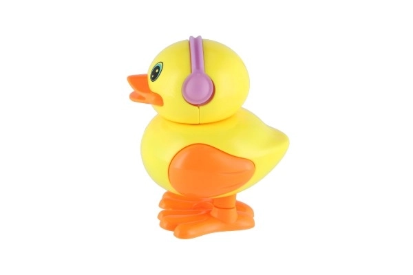 Springende plastic eend op veer