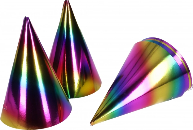 Rainbow Party Hats – 6 pcs