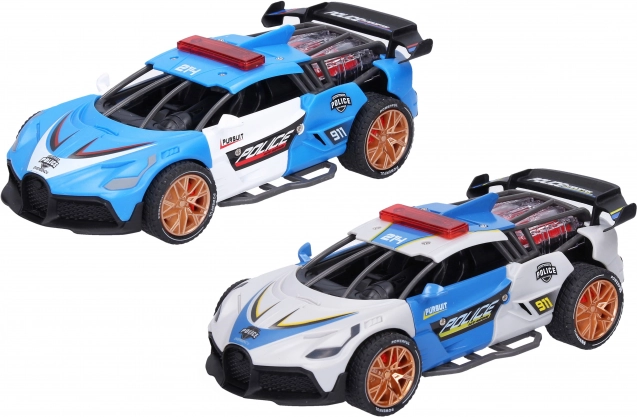 Friction-Powered Police Car with Light and Sound Effects 18 cm