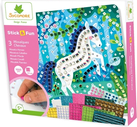 Stick & Fun mosaïque – chevaux, kit créatif pour enfants