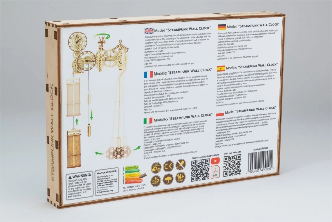 WOODEN CITY 3D puzzel Steampunk wandklok 269 onderdelen