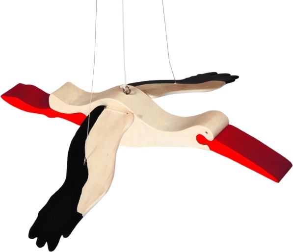 Wooden Hanging Stork FAUNA