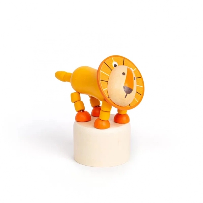 Bigjigs Toys Bewegliches Holztier Safari Löwe