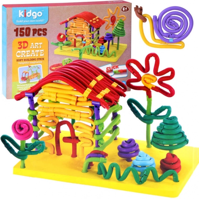 Creative Flexible Building Set Macaroni, Sticks – 150 Pieces