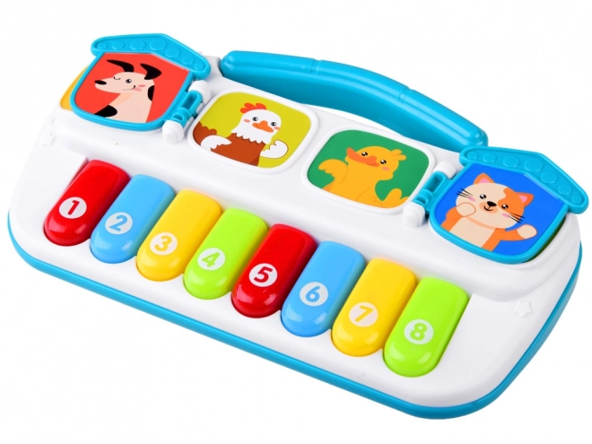 Vrolijk muziekpiano met dieren